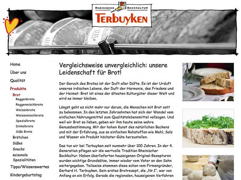 Bäckerei Terbuyken: Relaunch der Website