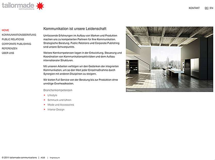 Tailormade Communications: Neuaufbau der Website