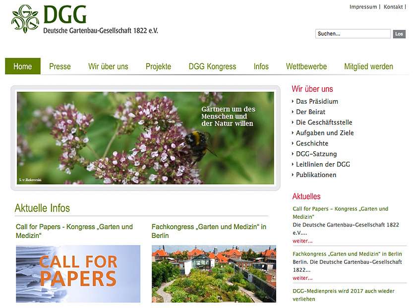 DGG 1822 e.V.: Neuaufbau der Website
