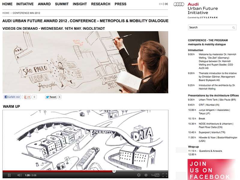 Audi Urban Future Initiative: Erweiterung der Website