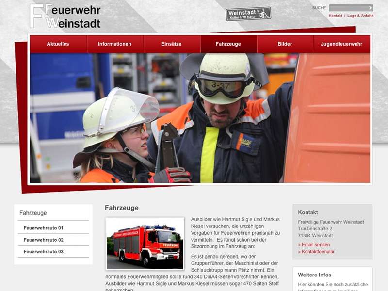 Freiwillige Feuerwehr Weinstadt: Relaunch der Website