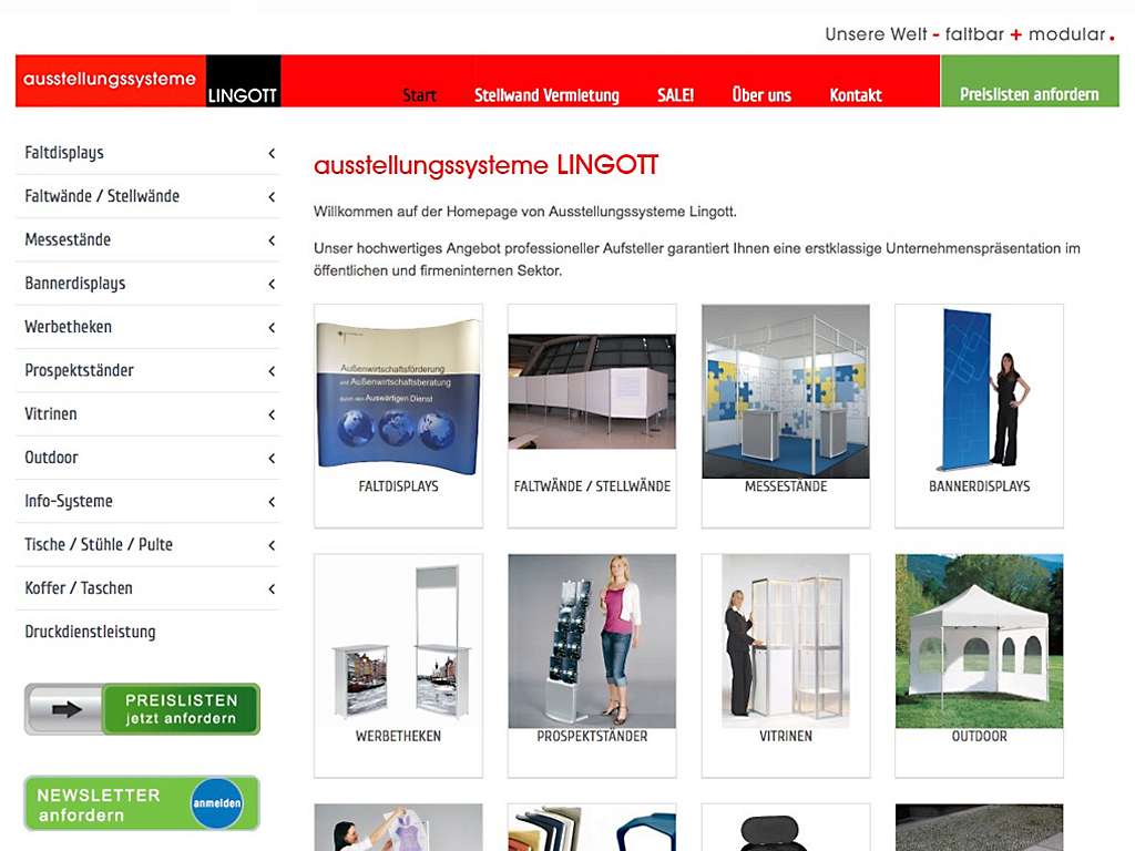 Website ausstellungssysteme LINGOTT