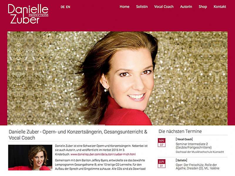 Danielle Zuber: Relaunch der Website