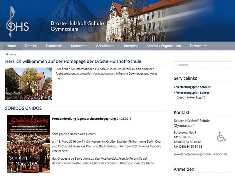 Droste-Hülshoff-Schule: Migration der Website