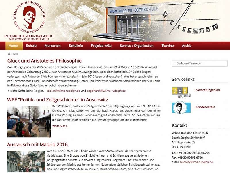Wilma Rudolph Schule: Migration der Website