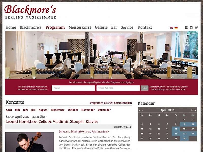 Blackmore's - Berlins Musikzimmer: Neue Website