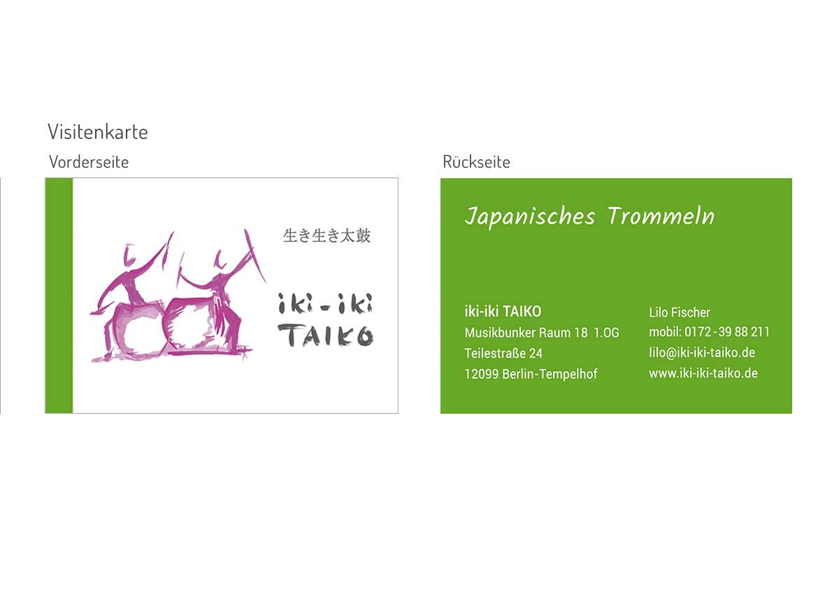 iki iki TAIKO: Logo, Visitenkarte, Flyer