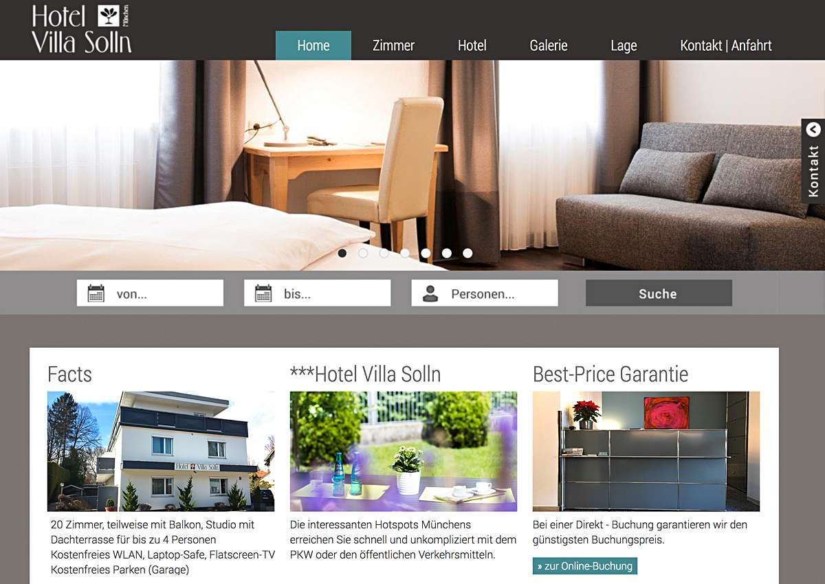 Hotel Villa Solln: Website-Relaunch