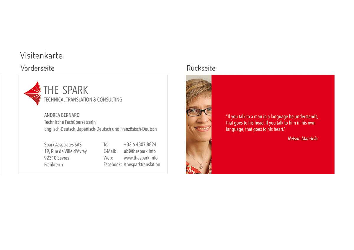 THE SPARK: Logo, Visitenkarte, Briefpapier