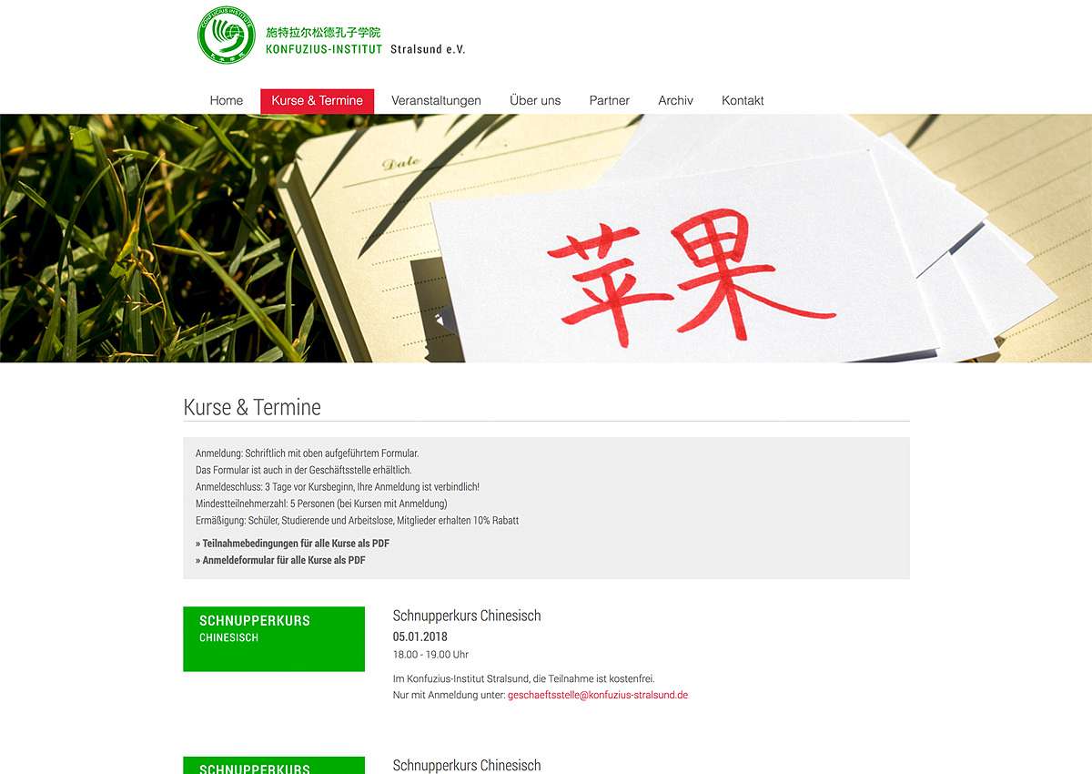 Konfuzius Institut Stralsund: Website-Relaunch