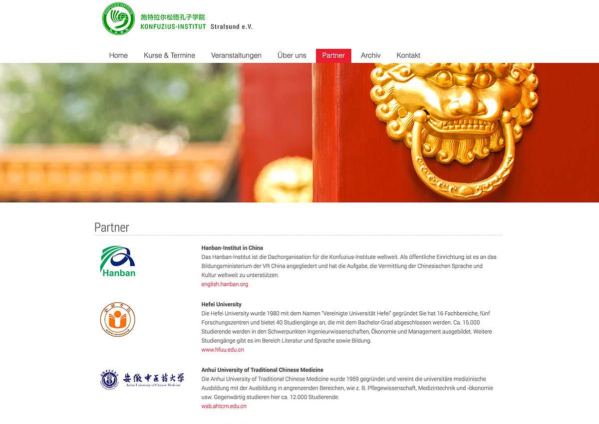 Konfuzius Institut Stralsund: Website-Relaunch