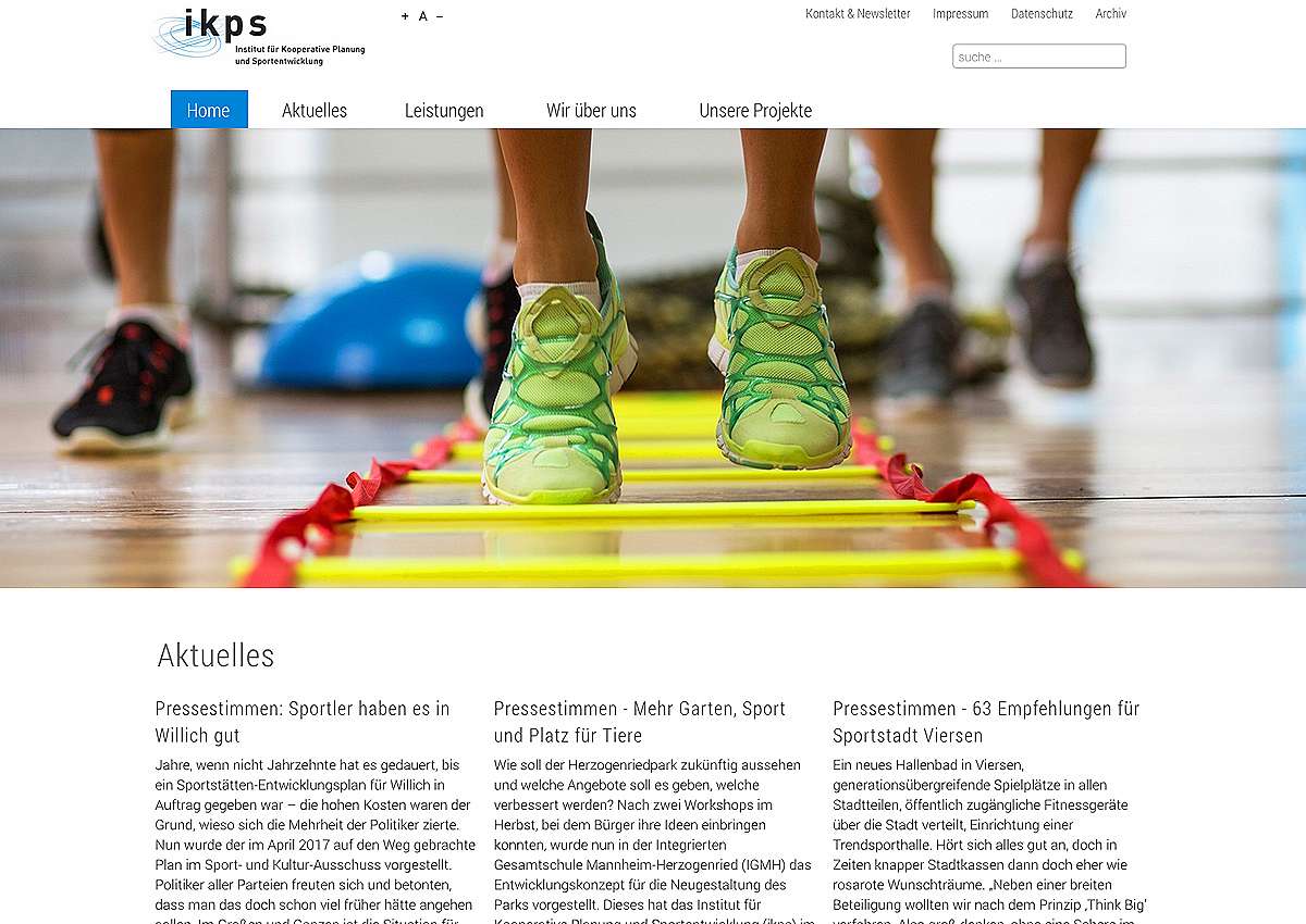 Institut für Kooperative Planung und Sportentwicklung (ikps): Website-Relaunch