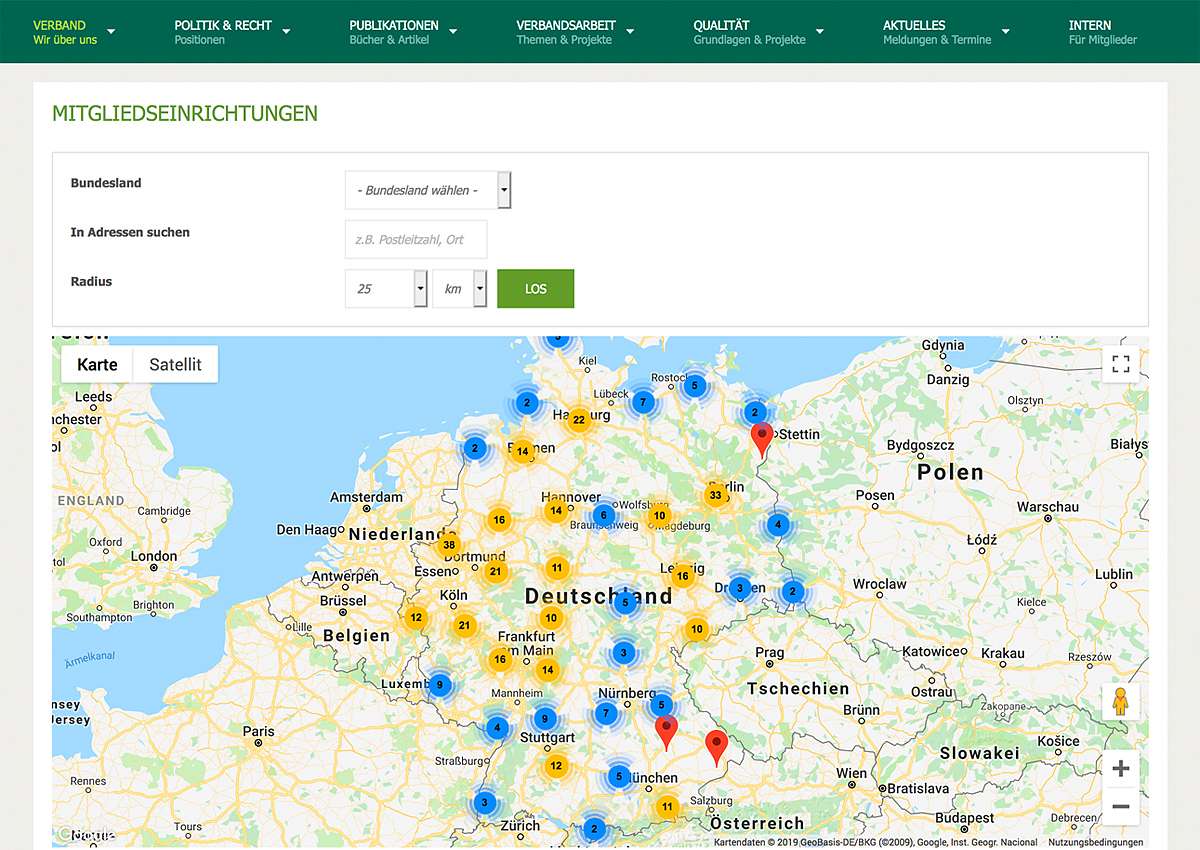 Bundesverband Geriatrie e. V.: Übernahme der Website-Betreuung