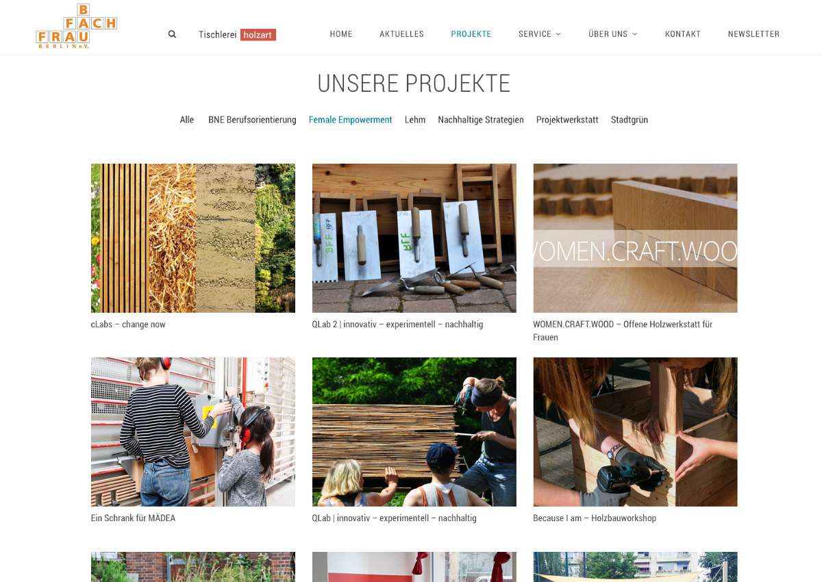 BAUFACHFRAU Berlin e.V.: Neuaufbau der Website