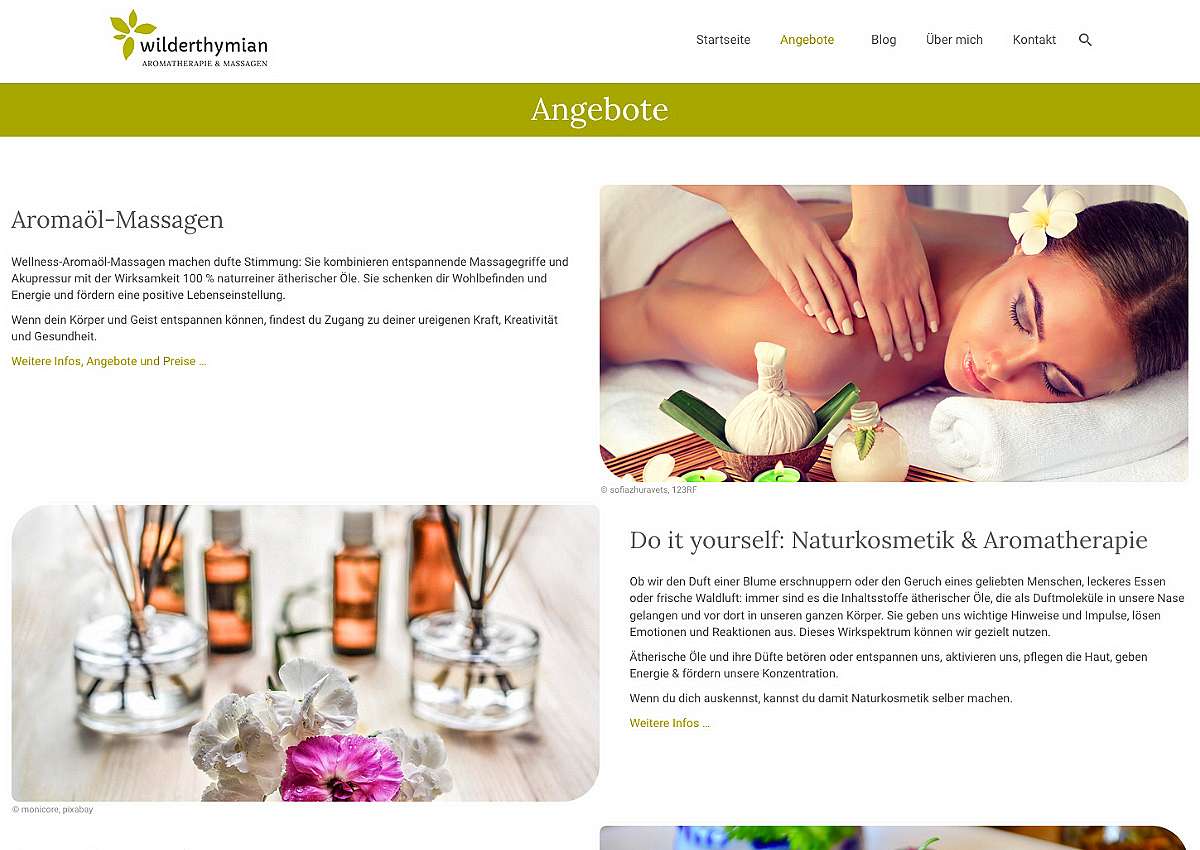 Wilderthymian: Neuaufbau der Website