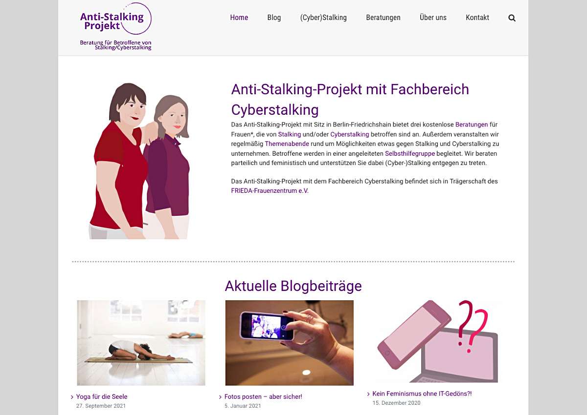 Anti Stalking Projekt: Übernahme der Website-Betreuung