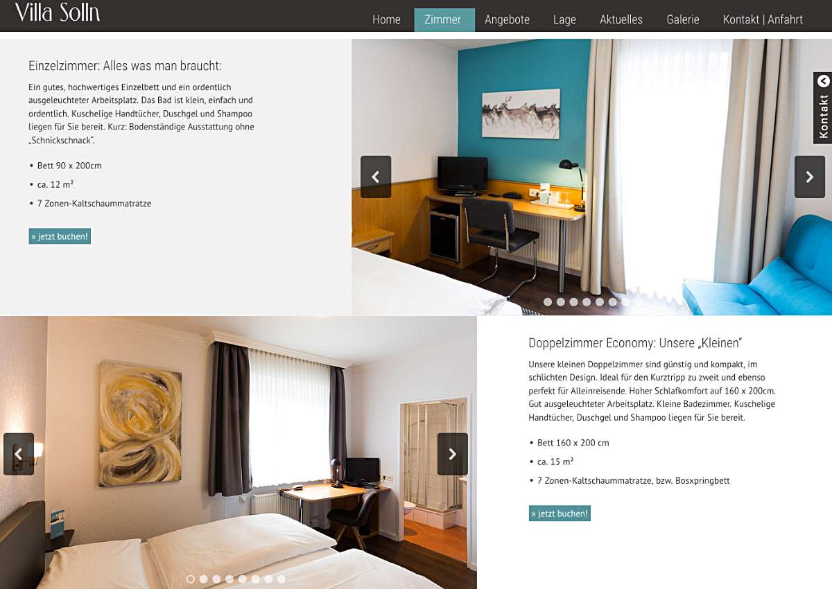 Hotel Villa Solln: Relaunch der Website