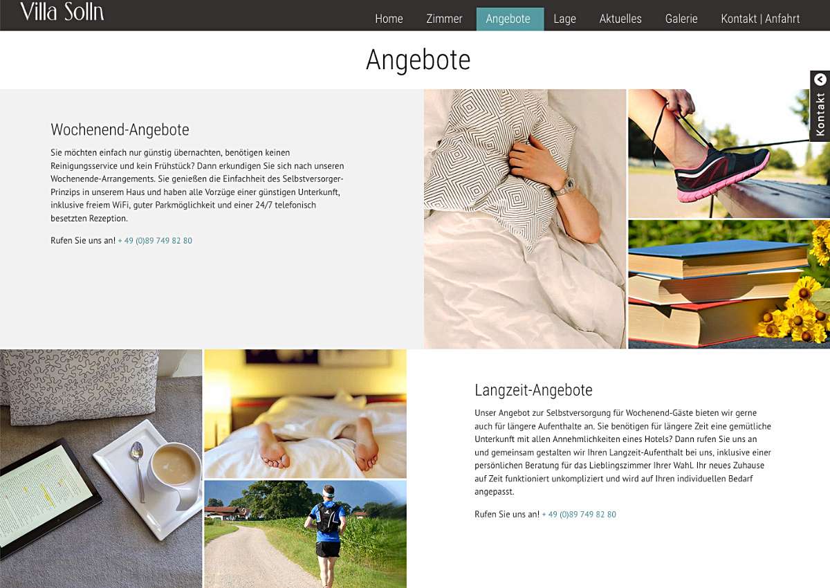 Hotel Villa Solln: Relaunch der Website