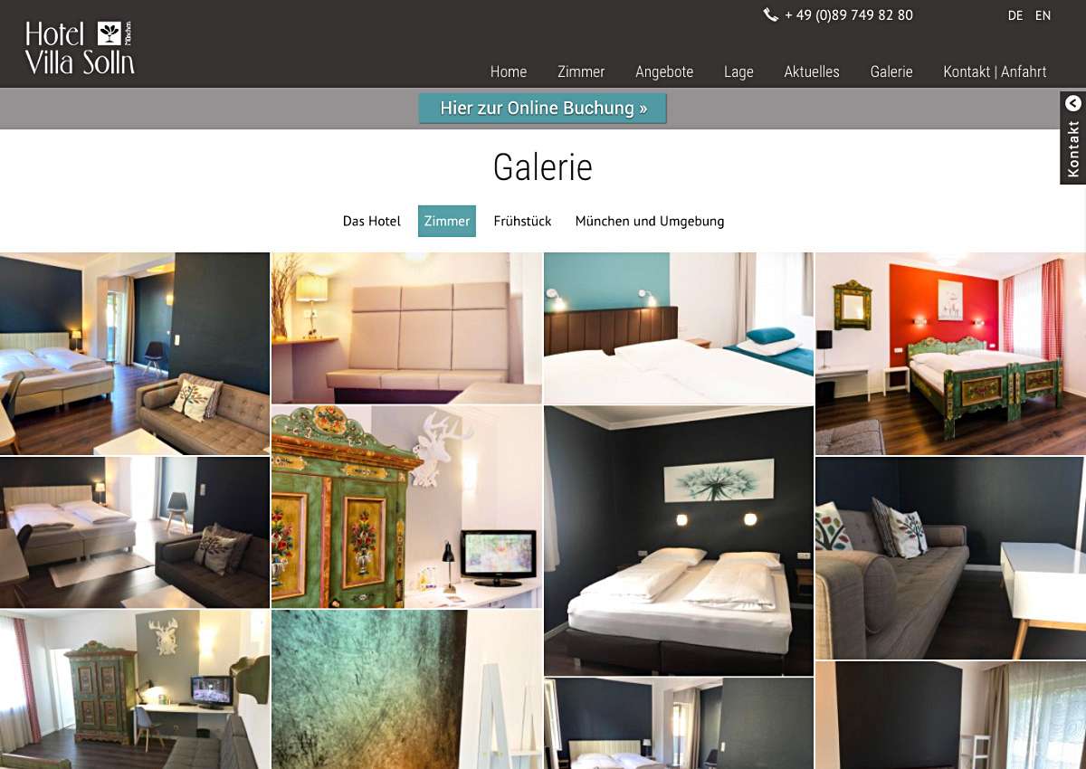 Hotel Villa Solln: Relaunch der Website