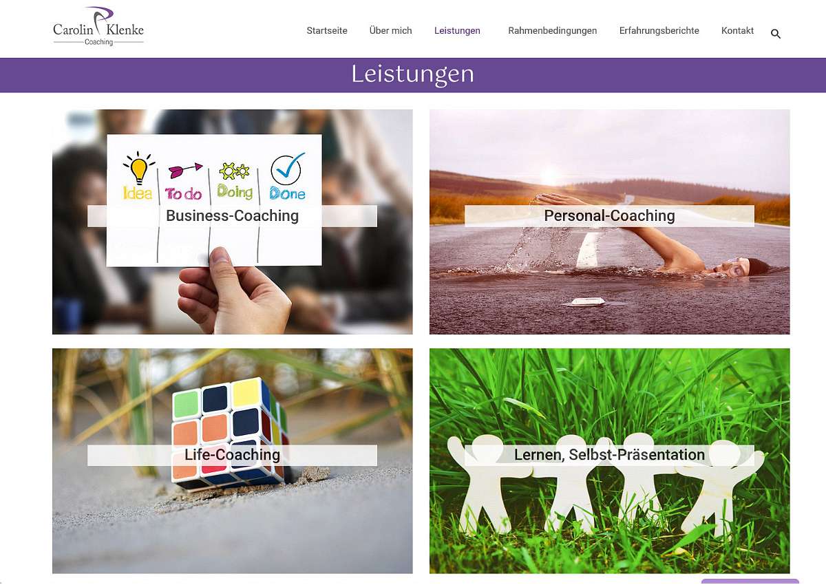 Caroline Klenke Coaching: Neuaufbau der Website